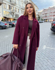 Дълго палто от еко кашмир