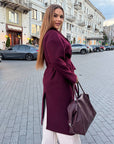 Дълго палто от еко кашмир