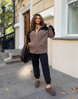 Ватиран комплект от трикотаж с каракул - Twiggy Shop