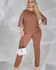 Pants and embroidered blouse set - Twiggy Shop