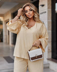 Комплект от структуриран трикотаж - Twiggy Shop