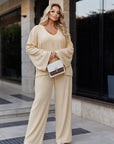 Комплект от структуриран трикотаж - Twiggy Shop