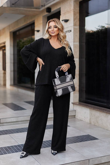 Комплект от структуриран трикотаж - Twiggy Shop