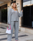 Комплект от структуриран трикотаж - Twiggy Shop