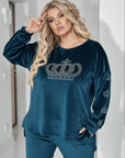 Комплект от кадифе с камъни - Twiggy Shop