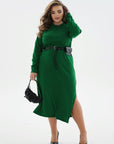 Knit midi dress with belt - Twiggy Shop