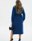 Knit midi dress with belt - Twiggy Shop