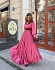 Дълга рокля от ефирна материя