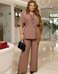 Blouse and wide pants set - Twiggy Shop