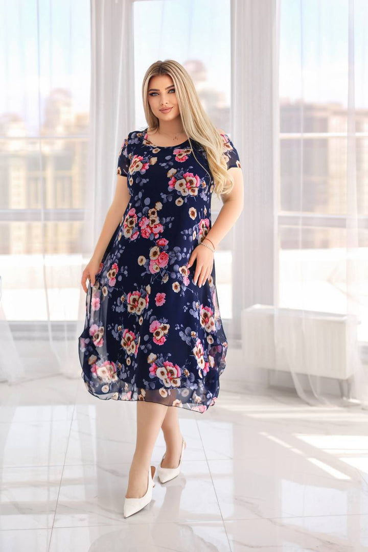 Рокля от шифон на цветя - Twiggy Shop