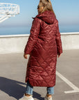 Long nylon coat with a hood  - Twiggy Shop