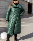 Long nylon coat with a zipper  - Twiggy Shop