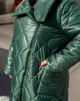 Long nylon coat with a zipper  - Twiggy Shop