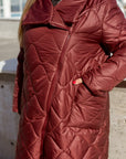 Long nylon coat with a zipper  - Twiggy Shop