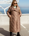 Long nylon coat with a zipper  - Twiggy Shop