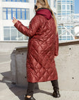 Long nylon coat with a zipper  - Twiggy Shop