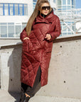 Long nylon coat with a zipper  - Twiggy Shop
