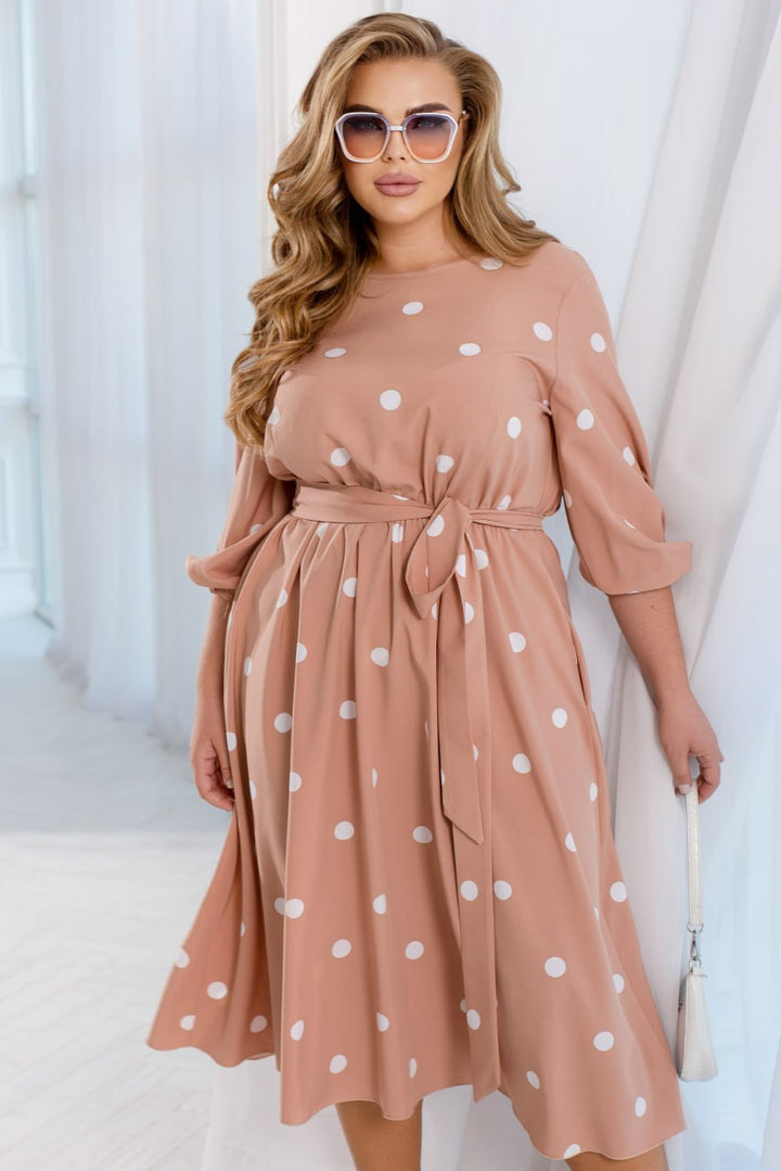 Рокля в миди дължина на точки - Twiggy Shop