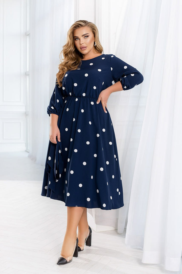Рокля в миди дължина на точки - Twiggy Shop