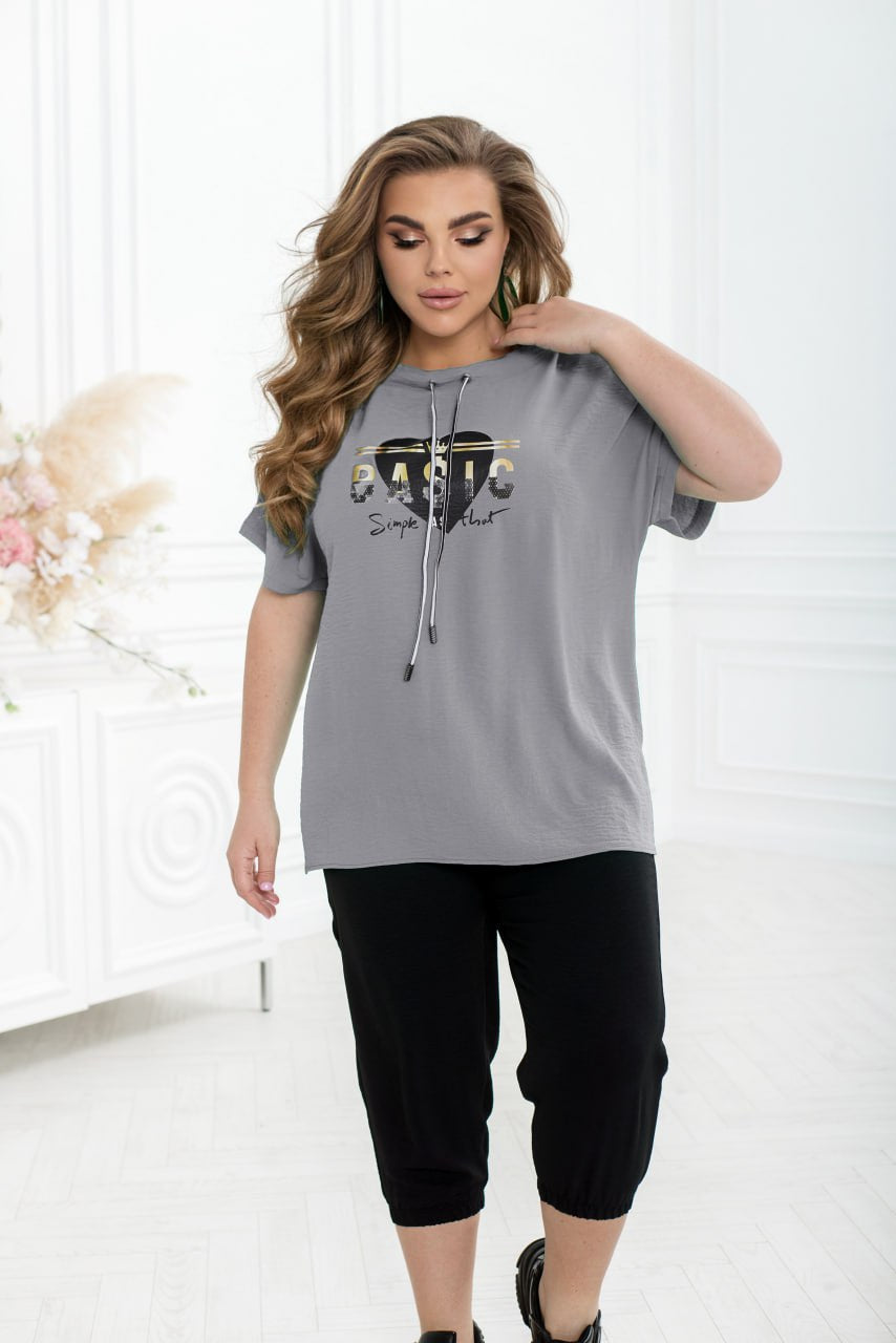Комплект от блуза и скъсен панталон - Twiggy Shop