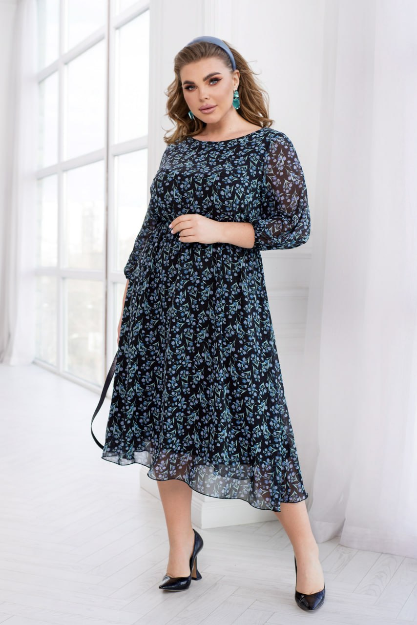 Рокля от шифон с колан - Twiggy Shop