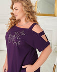 Рокля декорирана с камъни - Twiggy Shop