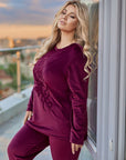 Комплект от кадифе с апликация