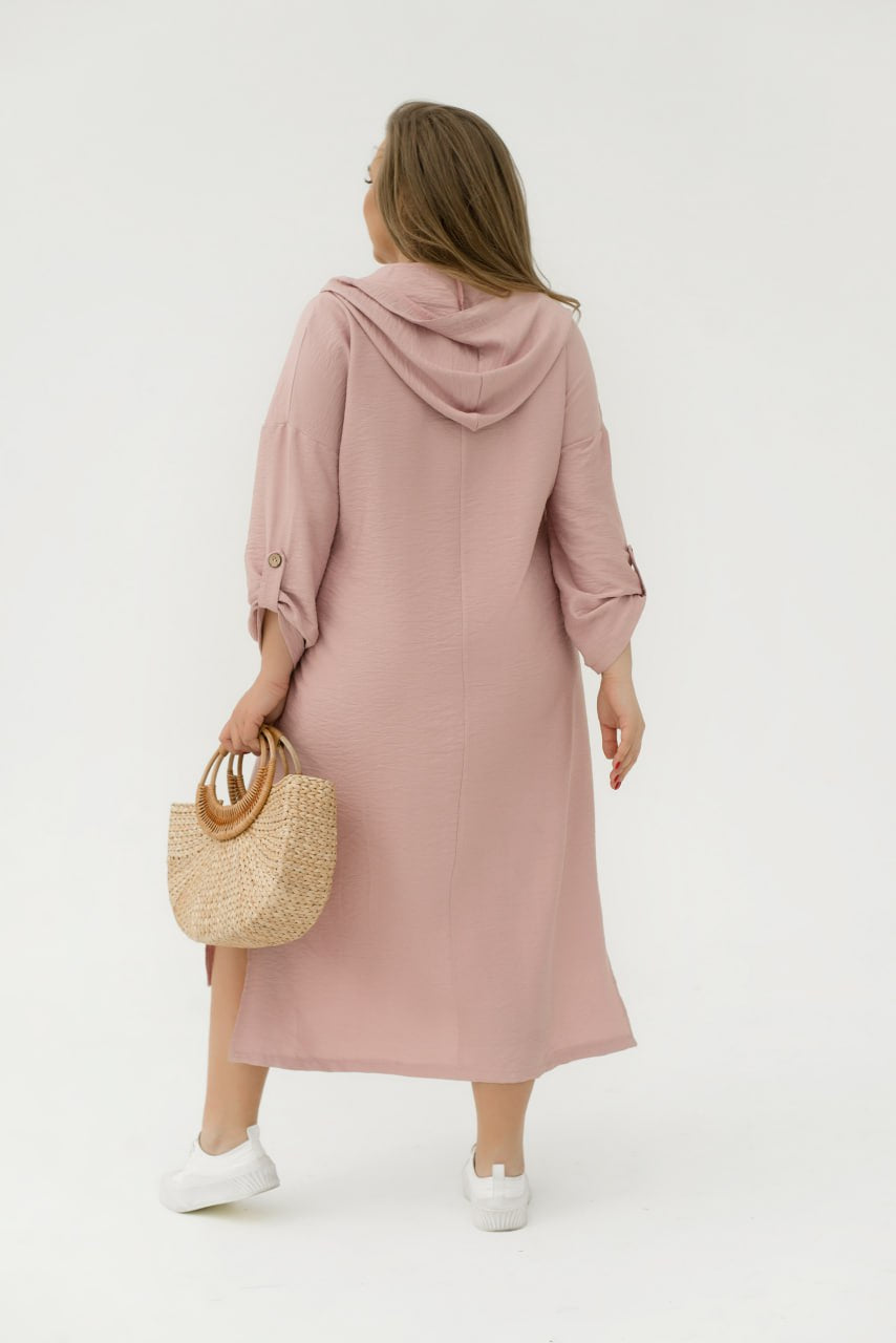 Рокля от лен с качулка - Twiggy Shop