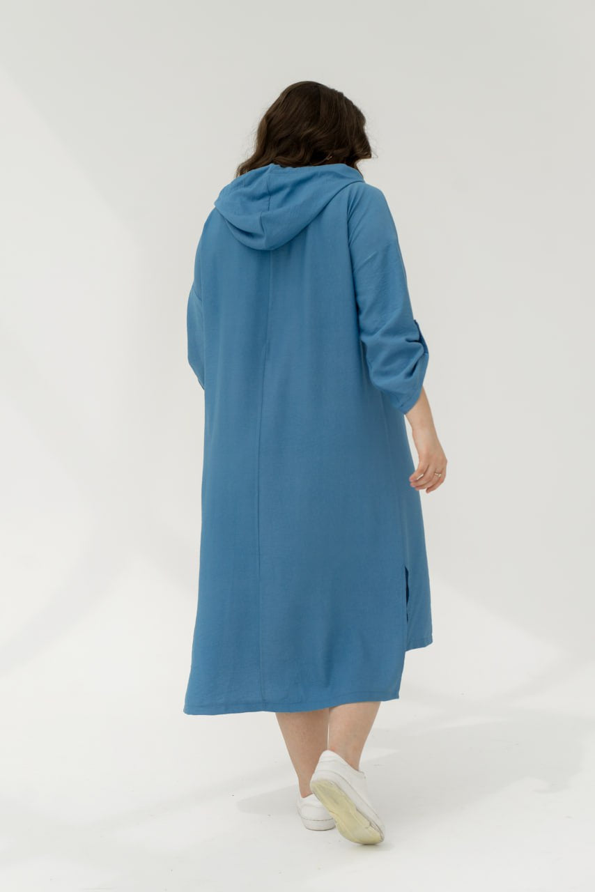 Рокля от лен с качулка - Twiggy Shop