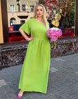 Дълга крепирана рокля