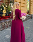 Дълга крепирана рокля