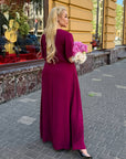 Дълга крепирана рокля