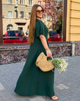 Дълга крепирана рокля