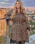 Принтирана рокля с дантела