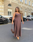 Дълга рокля от сатен