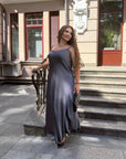 Дълга рокля от сатен