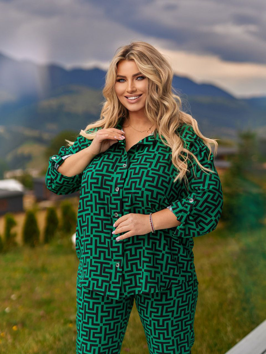 Притиран комплект от риза и панталон - Twiggy Shop