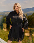 Къса рокля с дантела и камъни - Twiggy Shop