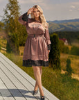Къса рокля с дантела и камъни - Twiggy Shop