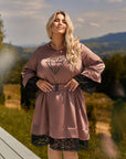 Къса рокля с дантела и камъни - Twiggy Shop