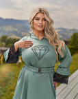 Къса рокля с дантела и камъни - Twiggy Shop