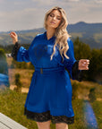 Къса рокля с дантела и камъни - Twiggy Shop