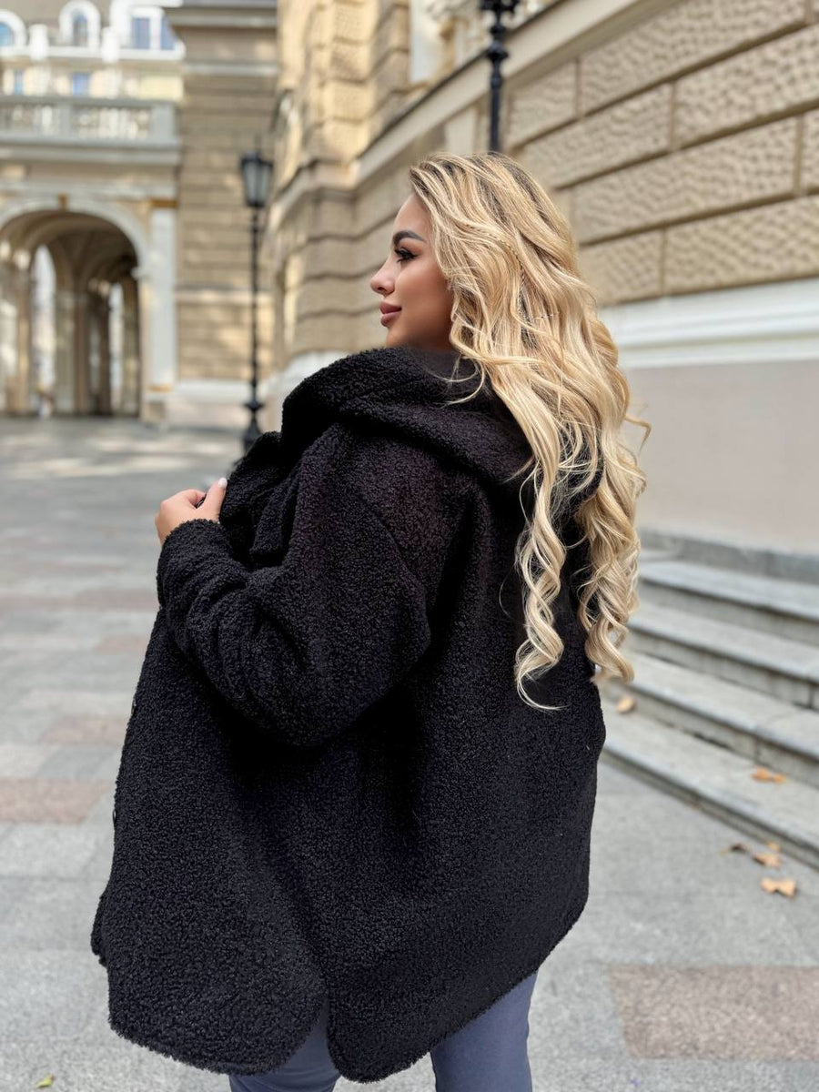 Връхна риза от каракул с качулка