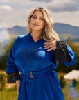 Къса рокля с дантела и камъни - Twiggy Shop
