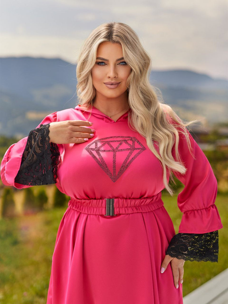 Къса рокля с дантела и камъни - Twiggy Shop