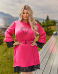 Къса рокля с дантела и камъни - Twiggy Shop