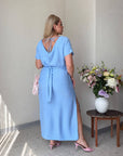Рокля в права кройка с бродерия - Twiggy Shop