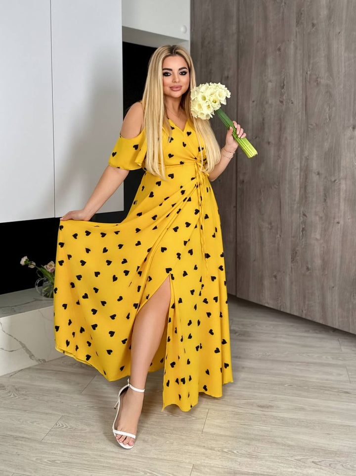 Дълга рокля с прехвърляне - Twiggy Shop