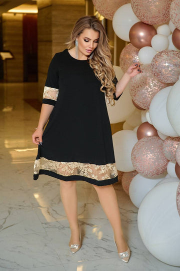 Рокля в свободна кройка с дантела - Twiggy Shop