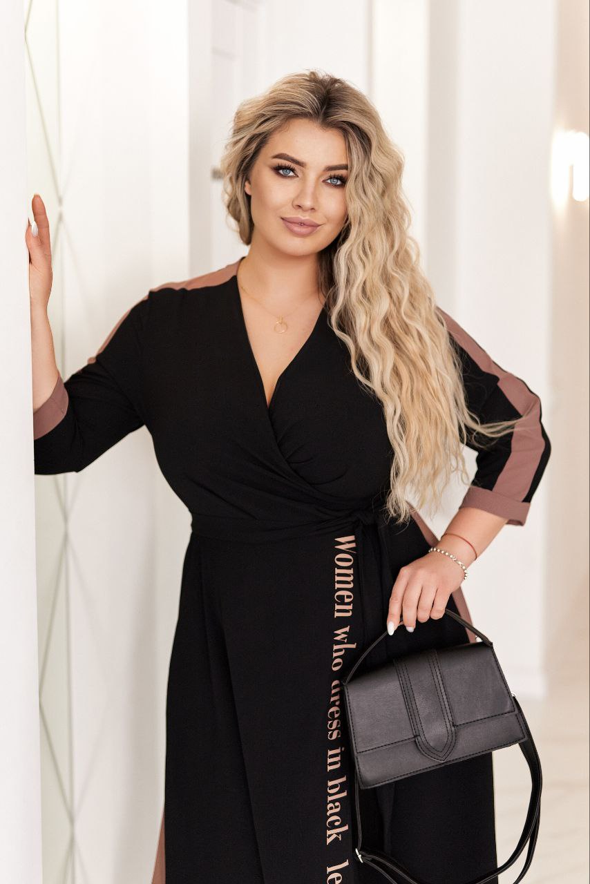 Рокля с надписи с прехвърляне - Twiggy Shop